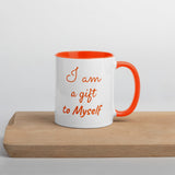 Motivational Coffee Mug "Gift to Myself" Law of Affirmation Coffee Mug with Color Inside