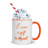 Motivational Coffee Mug "Gift to Myself" Law of Affirmation Coffee Mug with Color Inside