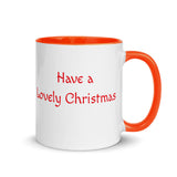 Christmas Gift Mug "Lovely Christmas" Holiday season Mug with Color Inside