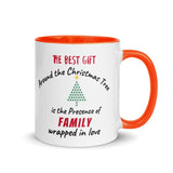 Christmas Gift Mug  "Best Gift Family" Holiday Season Coffee Mug  with Color Inside