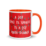 Christmas Coffee Mug " A joy Shared" exclusive Mug for Christmas Gift with Color Inside