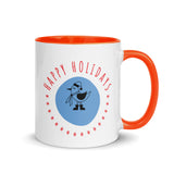 Exclusive Christmas Coffee Mug "Happy Holidays" Mug with Color Inside