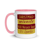 Christmas Gift Mug "Christmas Miracle" Holiday Season Gift Mug with Color Inside