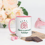 Christmas Gift Mug "Warm Holiday" best holiday season Coffee Mug with Color Inside