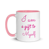 Motivational Coffee Mug "Gift to Myself" Law of Affirmation Coffee Mug with Color Inside