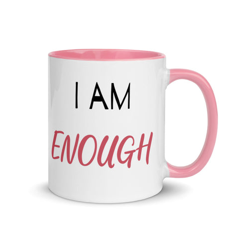 Motivational Coffee Mug " I am Enough"  Law of Affirmation Mug with Color Inside