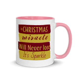 Christmas Gift Mug "Christmas Miracle" Holiday Season Gift Mug with Color Inside