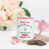 Christmas Gift Mug  "Best Gift Family" Holiday Season Coffee Mug  with Color Inside