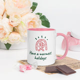 Christmas Gift Mug "Warm Holiday" best holiday season Coffee Mug with Color Inside