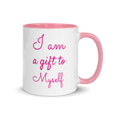 Motivational Coffee Mug "Gift to Myself" Law of Affirmation Coffee Mug with Color Inside