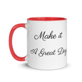 Motivational Mug "Make it a Great Day' Inspiring Law of Affirmation Coffee Mug with Color Inside