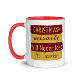 Christmas Gift Mug "Christmas Miracle" Holiday Season Gift Mug with Color Inside