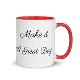 Motivational Mug "Make it a Great Day' Inspiring Law of Affirmation Coffee Mug with Color Inside