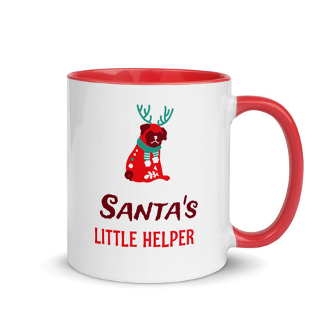 "Santa's Little Helper" Christmas Gift Coffee Mug with Color Inside