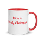 Christmas Gift Mug "Lovely Christmas" Holiday season Mug with Color Inside