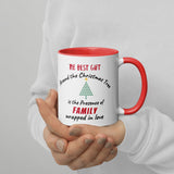 Christmas Gift Mug  "Best Gift Family" Holiday Season Coffee Mug  with Color Inside