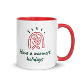 Christmas Gift Mug "Warm Holiday" best holiday season Coffee Mug with Color Inside