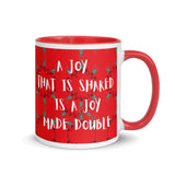 Christmas Coffee Mug " A joy Shared" exclusive Mug for Christmas Gift with Color Inside