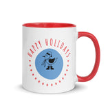 Exclusive Christmas Coffee Mug "Happy Holidays" Mug with Color Inside