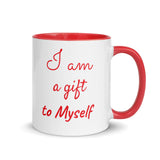 Motivational Coffee Mug "Gift to Myself" Law of Affirmation Coffee Mug with Color Inside