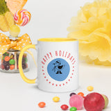 Exclusive Christmas Coffee Mug "Happy Holidays" Mug with Color Inside