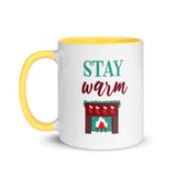 Christmas Coffee Mug "Stay Warm" Winter season Gift Mug with Color Inside