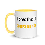 Motivational Coffee Mug " I Breathe Confidence" Law of Affirmation Mug with Color Inside