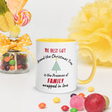 Christmas Gift Mug  "Best Gift Family" Holiday Season Coffee Mug  with Color Inside