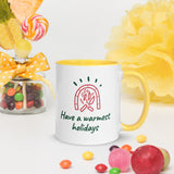 Christmas Gift Mug "Warm Holiday" best holiday season Coffee Mug with Color Inside