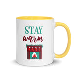 Christmas Coffee Mug "Stay Warm" Winter season Gift Mug with Color Inside