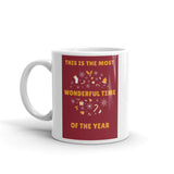 Christmas Mug "Wonderful Time" White glossy mug best gift for Holiday Season