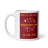 Christmas Mug " Wonderful Time" White glossy mug best gift for Hoilday Season