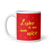 Motivational  Mug "LISTEN TO YOUR INNER VOICE" Inspiring Law of Affirmation Coffee Mug