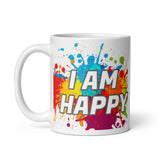 Motivational Mug "I AM HAPPY"  Customized Law of Affirmation Coffee Mug