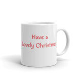 Christmas Gift Mug "Lovely Christmas" Holiday Season White glossy mug