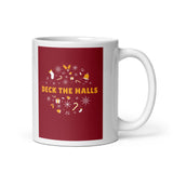 Christmas Mug "Deck The Halls" White glossy mug best for holiday season gift