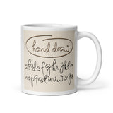 Customized Coffee Mug "Hand draw Alphabet"  Exclusive design Coffee Mug