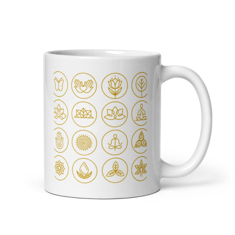 Chakra Coffee Mug "Golden Chakra"  Healing Spiritual meditation Coffee Mug