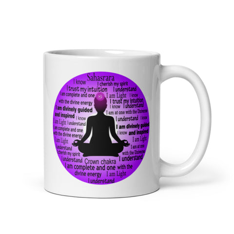 Chakra Mug " I AM DEFINITELY GUIDED"   Inspiring Law of Affirmation Crown Chakra Coffee Mug