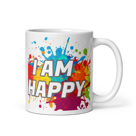 Motivational Mug "I AM HAPPY"  Customized Law of Affirmation Coffee Mug