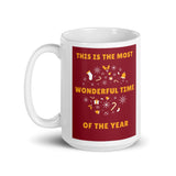 Christmas Mug "Wonderful Time" White glossy mug best gift for Holiday Season