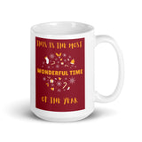Christmas Mug " Wonderful Time" White glossy mug best gift for Hoilday Season