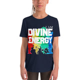 Motivational  Youth  T-Shirt " I AM DIVINE ENERGY" Positive Inspiring  Youth Short Sleeve  unisex T-Shirt