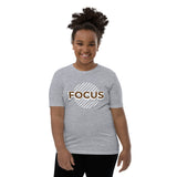 Motivational Youth T-Shirt "Focus" Inspiring law of Affirmation Youth Short Sleeve Unisex T-Shirt
