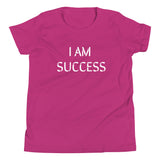 Motivational Youth T-Shirt "I am Success" Inspiring Law of Affirmation Youth Short Sleeve Unisex T-Shirt