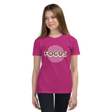 Motivational Youth T-Shirt "Focus" Inspiring law of Affirmation Youth Short Sleeve Unisex T-Shirt