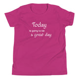 Motivational Youth T-Shirt " A Great Day" Inspiring Law of Affirmation Youth Short Sleeve T-Shirt