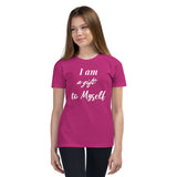 Motivational Youth T-Shirt "Gift to Myself" Inspiring Law of Affirmation Youth Short Sleeve T-Shirt