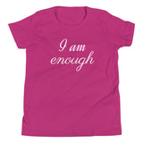 Motivational Youth T-Shirt "I am enough" Inspiring Law of Affirmation Youth Short Sleeve Unisex T-Shirt