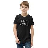 Motivational Youth T-Shirt "I am Joyful" Inspiring Law of Affirmation Youth Short Sleeve Unisex T-Shirt